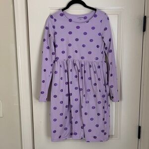 Lands' End Lavender Polka Dot Dress